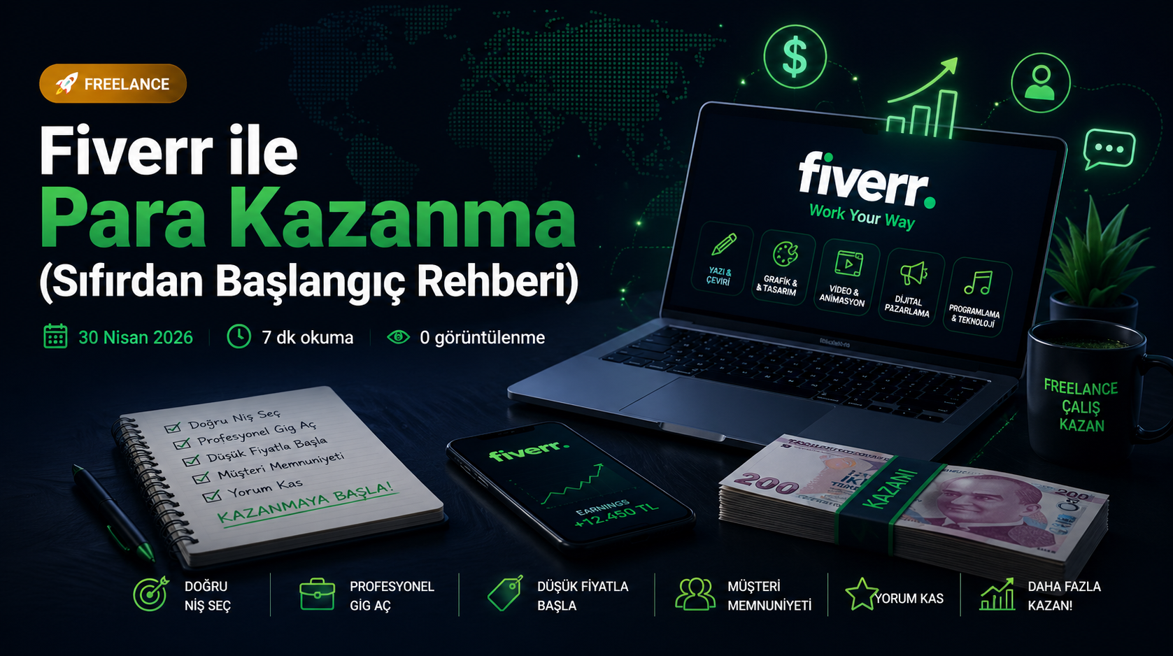 Fiverr ile Para Kazanma (Sıfırdan Başlangıç Rehberi)